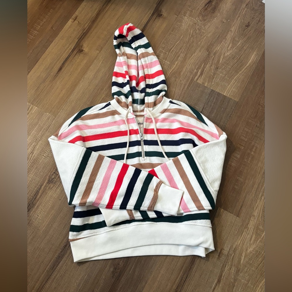 Aerie Striped half zip hoodie sweater.